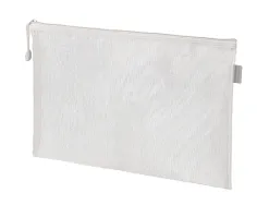 Pochette zip liderpapel a5 multiusage fermeture eclair polyester transpirable coloris blanc