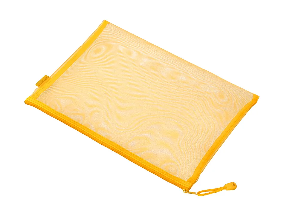 Pochette zip liderpapel a5 multiusage fermeture eclair polyester transpirable coloris jaune