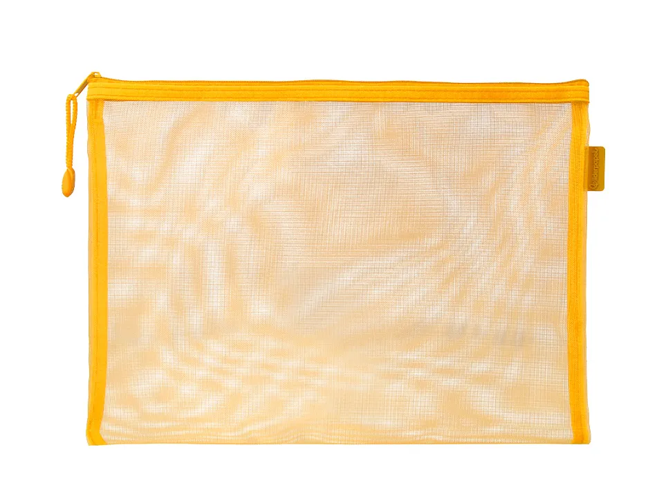 Pochette zip liderpapel a5 multiusage fermeture eclair polyester transpirable coloris jaune