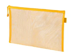 Pochette zip liderpapel a5 multiusage fermeture eclair polyester transpirable coloris jaune