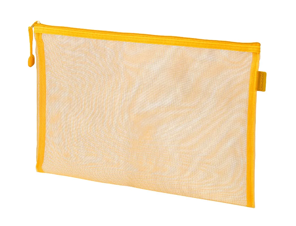 Pochette zip liderpapel a5 multiusage fermeture eclair polyester transpirable coloris jaune
