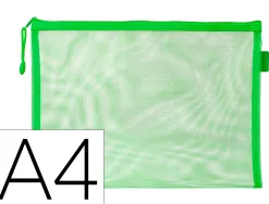 Pochette zip liderpapel a4 multiusage fermeture eclair polyester transpirable coloris vert pastel
