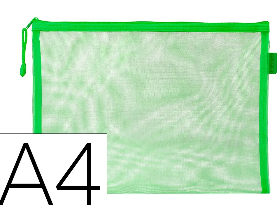 Pochette zip liderpapel a4 multiusage fermeture eclair polyester transpirable coloris vert pastel