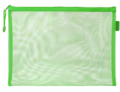 Pochette zip liderpapel a4 multiusage fermeture eclair polyester transpirable coloris vert pastel