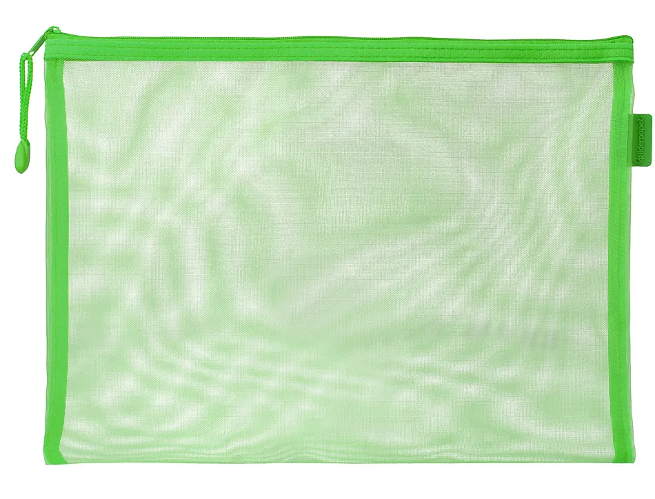 Pochette zip liderpapel a4 multiusage fermeture eclair polyester transpirable coloris vert pastel