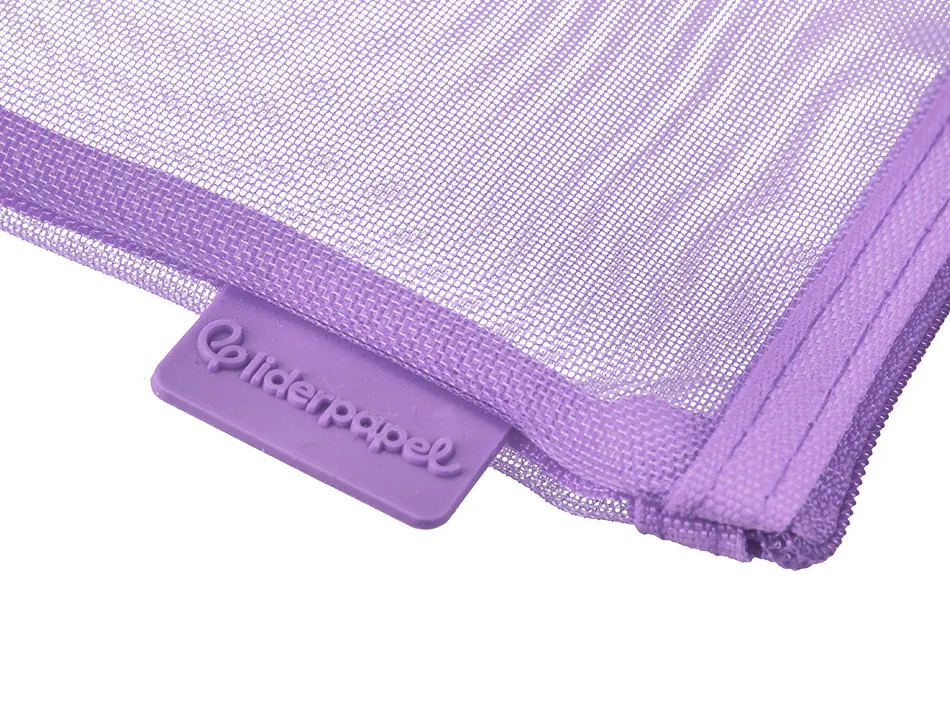 Pochette zip liderpapel a4 multiusage fermeture eclair polyester transpirable coloris violet