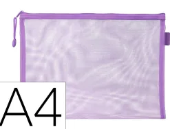 Pochette zip liderpapel a4 multiusage fermeture eclair polyester transpirable coloris violet