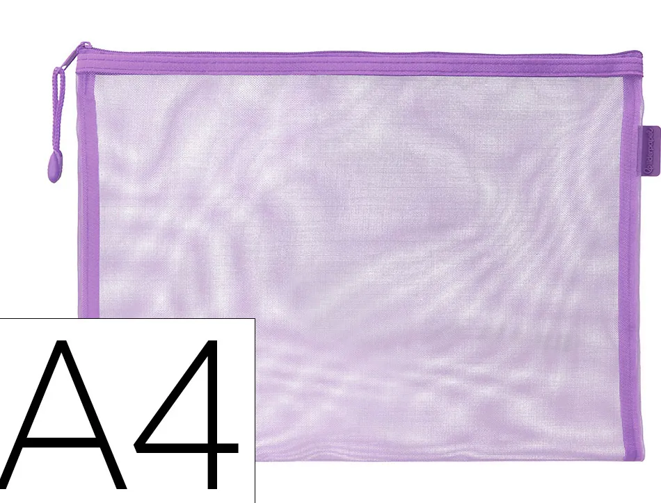 Pochette zip liderpapel a4 multiusage fermeture eclair polyester transpirable coloris violet