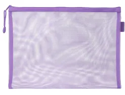 Pochette zip liderpapel a4 multiusage fermeture eclair polyester transpirable coloris violet