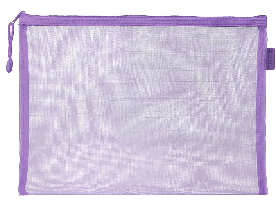 Pochette zip liderpapel a4 multiusage fermeture eclair polyester transpirable coloris violet