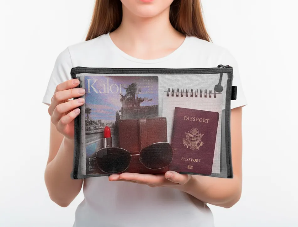 Pochette zip liderpapel a4 multiusage fermeture eclair polyester transpirable coloris noir