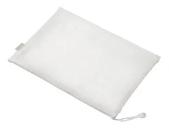Pochette zip liderpapel a4 multiusage fermeture eclair polyester transpirable coloris blanc