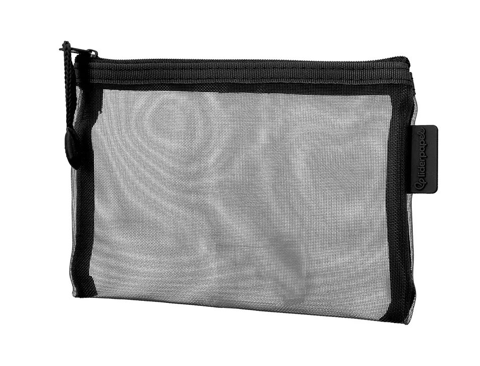 Pochette zip liderpapel a6 multiusage fermeture eclair polyester transpirable coloris noir