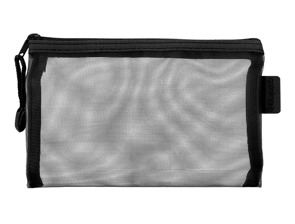 Pochette zip liderpapel a6 multiusage fermeture eclair polyester transpirable coloris noir