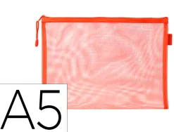 Pochette zip liderpapel a5 multiusage fermeture eclair polyester transpirable coloris orange