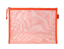 Pochette zip liderpapel a5 multiusage fermeture eclair polyester transpirable coloris orange