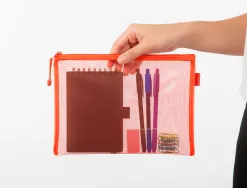 Pochette zip liderpapel a5 multiusage fermeture eclair polyester transpirable coloris orange
