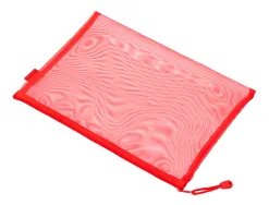Pochette zip liderpapel a4 multiusage fermeture eclair polyester transpirable coloris rouge