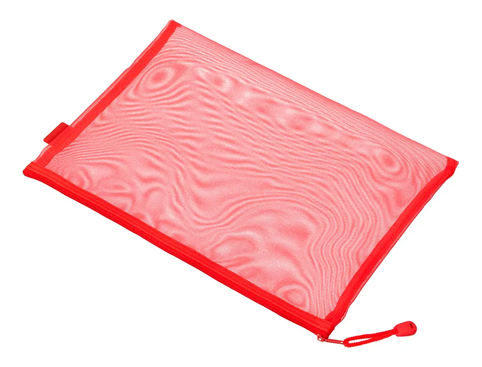 Pochette zip liderpapel a4 multiusage fermeture eclair polyester transpirable coloris rouge