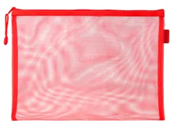 Pochette zip liderpapel a4 multiusage fermeture eclair polyester transpirable coloris rouge