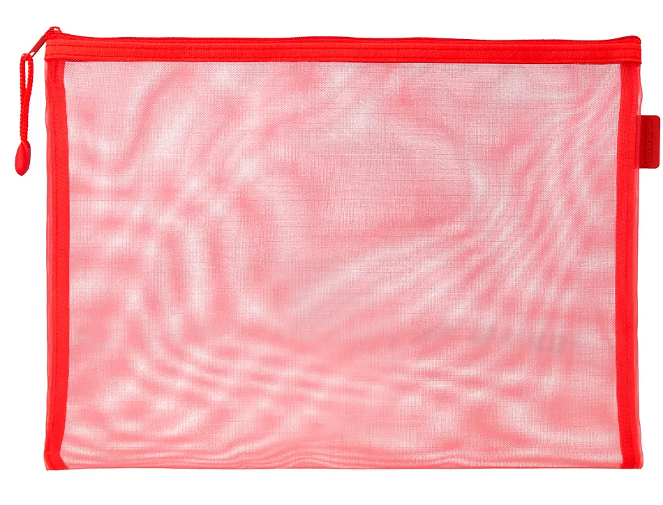 Pochette zip liderpapel a4 multiusage fermeture eclair polyester transpirable coloris rouge