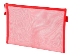 Pochette zip liderpapel a4 multiusage fermeture eclair polyester transpirable coloris rouge
