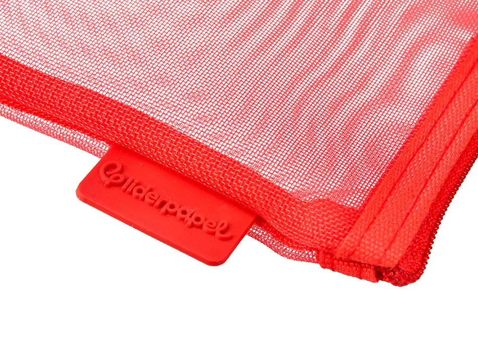 Pochette zip liderpapel a4 multiusage fermeture eclair polyester transpirable coloris rouge