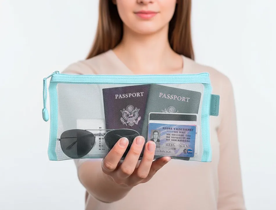 Pochette zip liderpapel multiusage format ticket 230x115mm fermeture eclair polyester transpirable