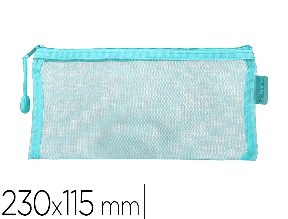 Pochette zip liderpapel multiusage format ticket 230x115mm fermeture eclair polyester transpirable