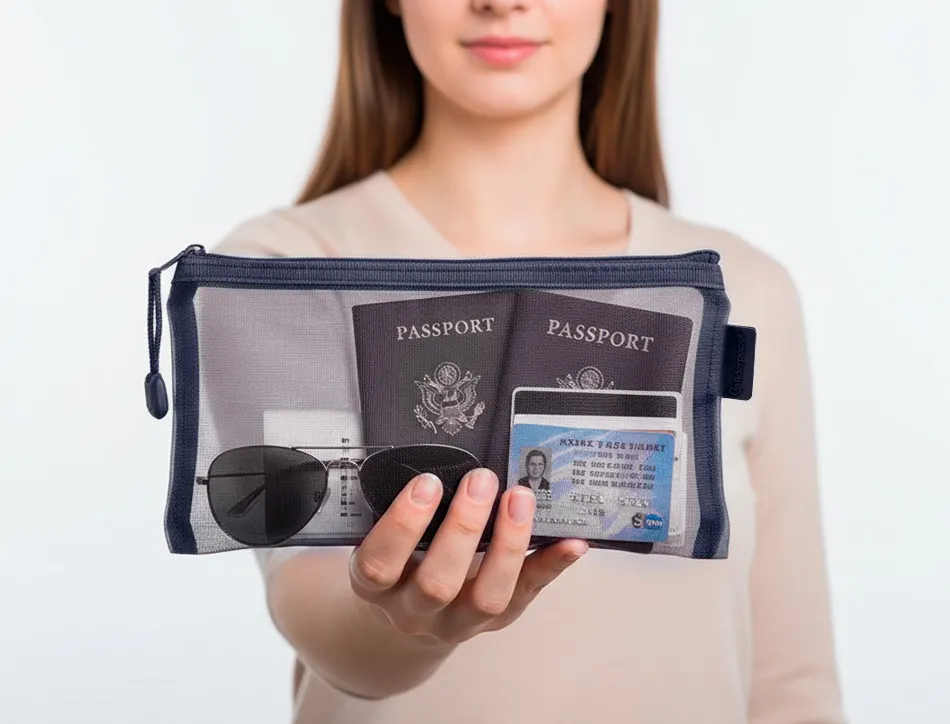 Pochette zip liderpapel multiusage format ticket 230x115mm fermeture eclair polyester transpirable