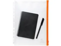 Pochette zip perforee exacompta exactive a4 pp fermeture coloris orange paquet 5 unites