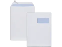 Pochettes blanches c4 90g f110x50 adhesives 229x324mm pefc eco boite de 250 unites