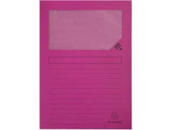 Pochettes coin exacompta carte 120 g avec fenêtre coloris vifs paquet 25