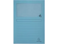Pochettes coin exacompta carte 120 g avec fenêtre coloris vifs paquet 25