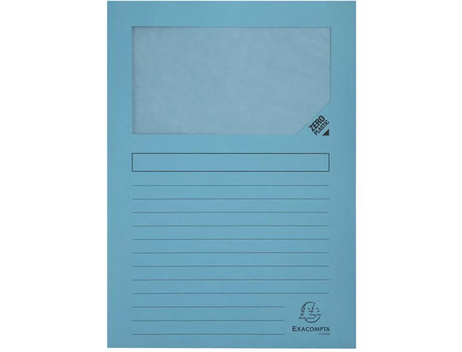 Pochettes coin exacompta carte 120 g avec fenêtre coloris vifs paquet 25