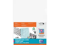 Pochettes coin oxford fard liss a pvc lisse 20 100e a format a4 a incolore a sachet de 10