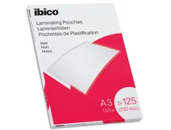 Pochettes de plastification ibico a4 brillantes 2 x 75 microns pack 100