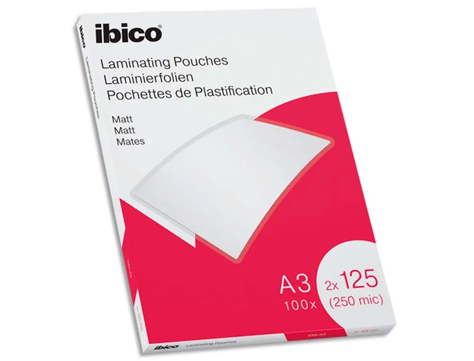 Pochettes de plastification ibico a4 brillantes 2 x 75 microns pack 100