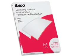 Pochettes de plastification ibico a4 brillantes 2 x 75 microns pack 100