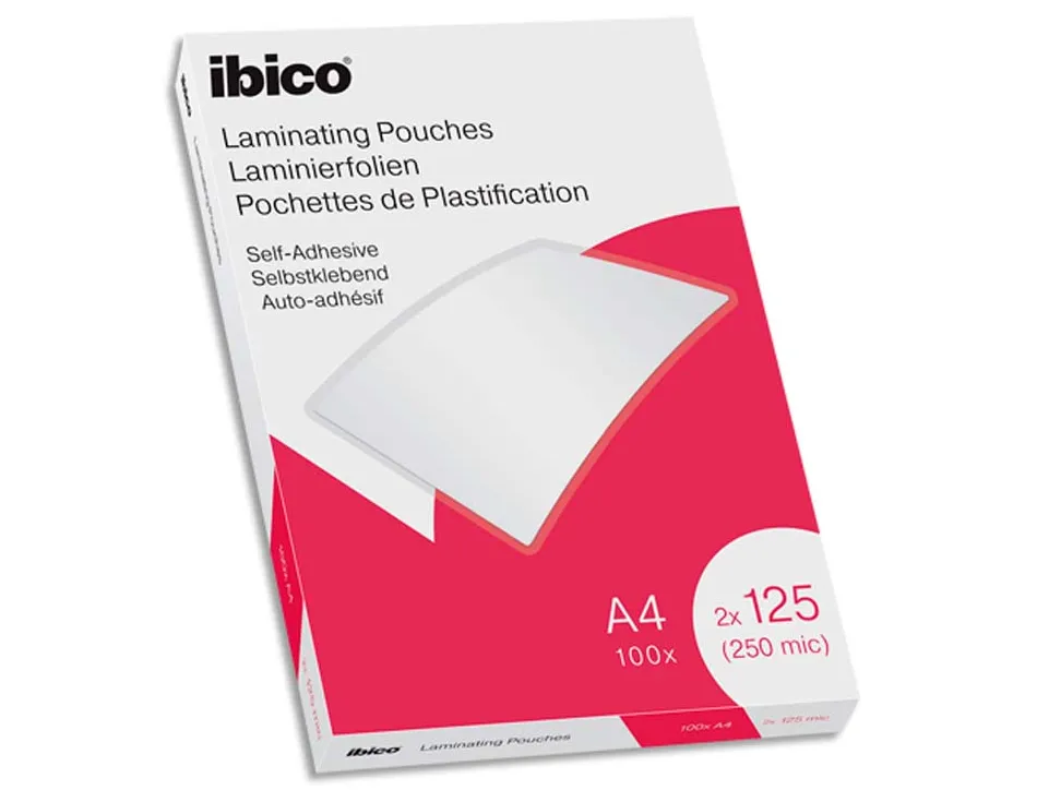 Pochettes de plastification ibico a4 brillantes 2 x 75 microns pack 100