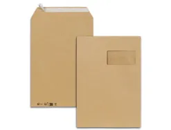 Pochettes kraft brun c4 90g f100x50 adhesives 229x324mm pefc eco boite de 250 unites