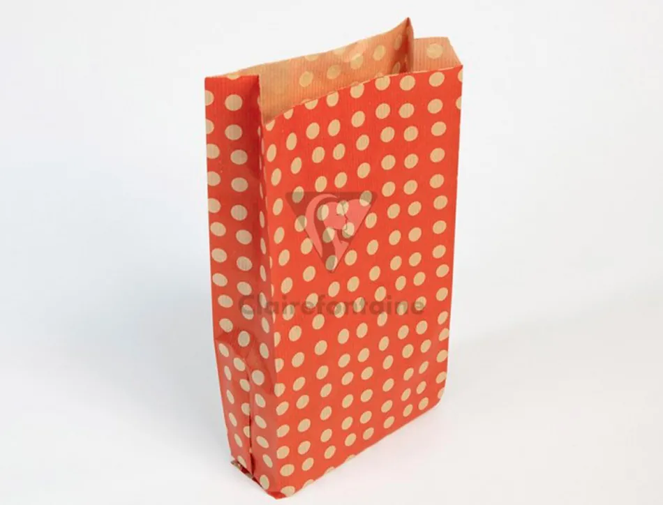 Pochettes kraft fond rouge 50g/m 15x31x6 cm sachet de 50 un
