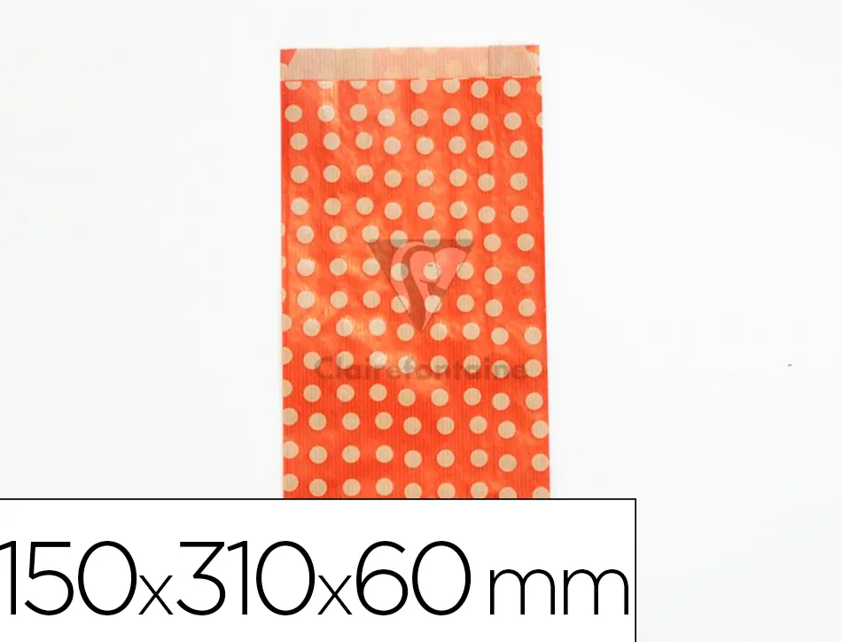 Pochettes kraft fond rouge 50g/m 15x31x6 cm sachet de 50 un