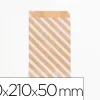 Pochettes kraft rayures blanches 50g/m 11x21+5 cm sachet de 50 un