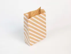 Pochettes kraft rayures blanches 50g/m 11x21+5 cm sachet de 50 un
