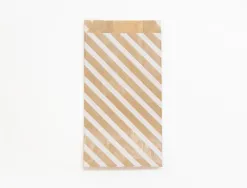 Pochettes kraft rayures blanches 50g/m 11x21+5 cm sachet de 50 un
