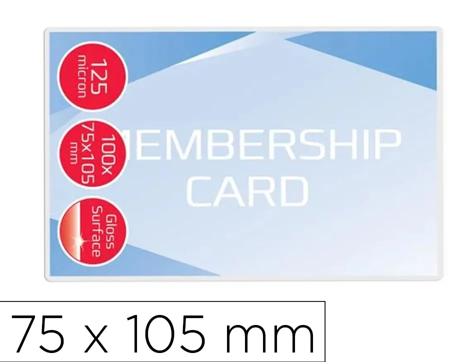 Pochettes plastification gbc 74x105cm 125 microns format badge boite de 100 unites