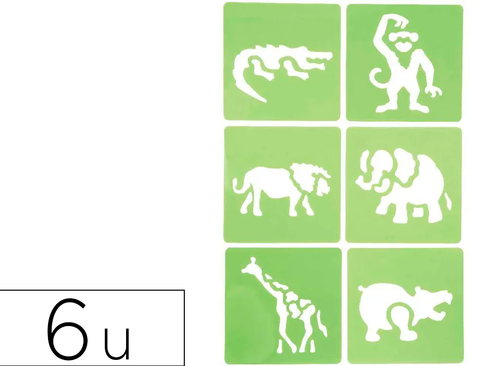 Pochoir adhesif pw international animaux 700x100mm 6 unites