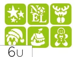 Pochoir graine creative noel 145x145mm modeles assortis lot6 unites