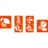 Pochoirs graine creative a dessiner fruits plastiques lavables 6 unites assortis